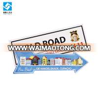 Outdoor metal street sign directional traffic road arrow sign