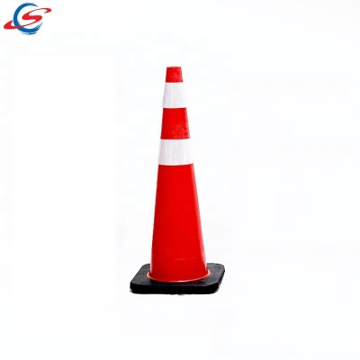 Orange 900mm Flexible PVC Black Base Traffic Safety Cones