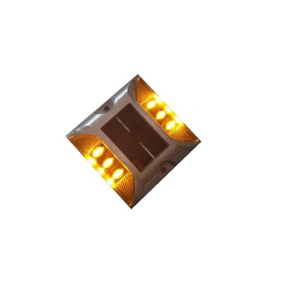 Amber LED Light Flash Solar Aluminium Road Stud