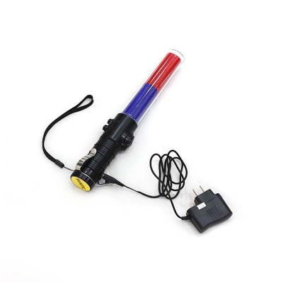 red and blue color  led flashing multifunction rechargeable traffic baton