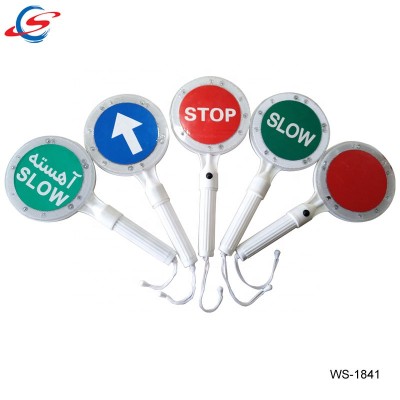 WS-1841 12pcs leds flashing stop and go led traffic sign