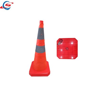 height 550mm collapsible traffic cones with light road divider cone