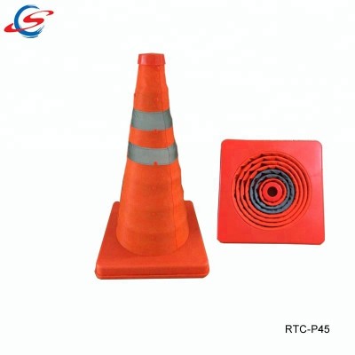 Night Time Roadside Emergency use Multipurpose Pop-Up Collapsible Safety Traffic Cone with LED Light