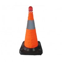 height500mm nylon body rubber base collapsible traffic road divider cone