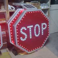 3M diamond degree solar powered stop sign