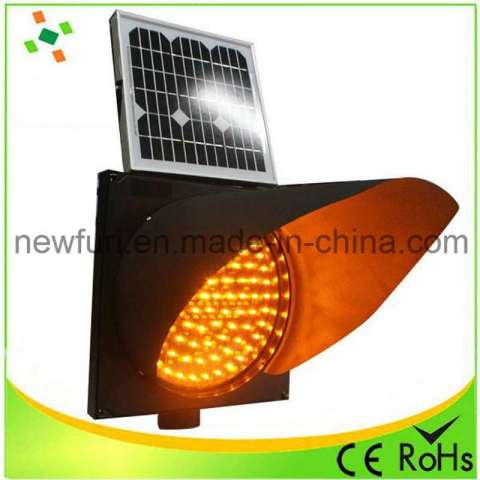 300mm Yellow LED Flashing Solar Traffic Warning Light